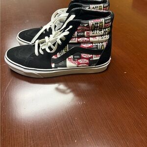 Vans Kids High-Top Sneakers - Black, White, and Red